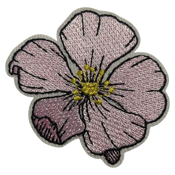 Pink Hibiscus Iron On Patch - Picture 2 of 2